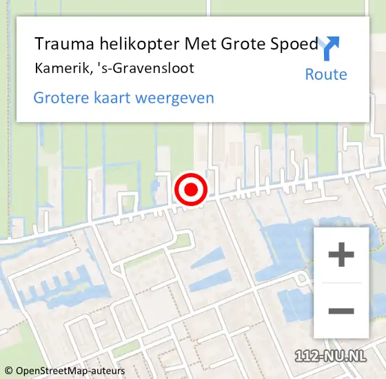 Locatie op kaart van de 112 melding: Trauma helikopter Met Grote Spoed Naar Kamerik, 's-Gravensloot op 11 oktober 2024 12:05