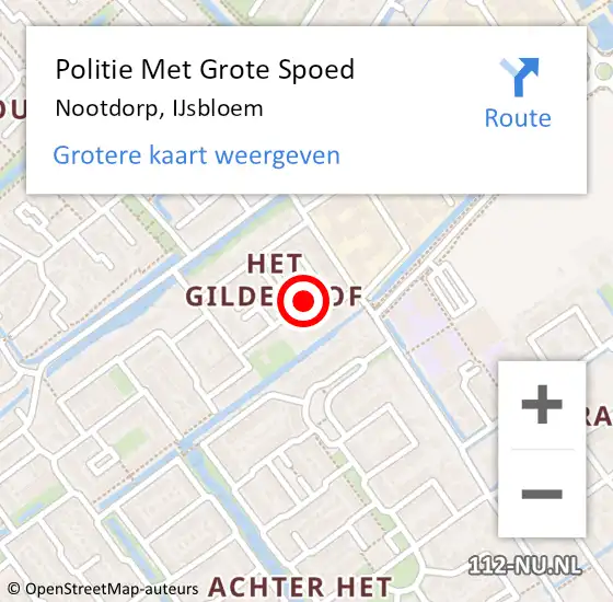 Locatie op kaart van de 112 melding: Politie Met Grote Spoed Naar Nootdorp, IJsbloem op 11 oktober 2024 12:11