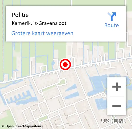 Locatie op kaart van de 112 melding: Politie Kamerik, 's-Gravensloot op 11 oktober 2024 12:17