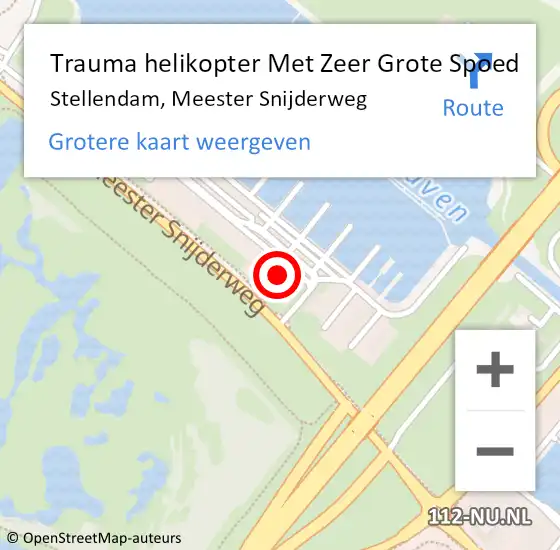 Locatie op kaart van de 112 melding: Trauma helikopter Met Zeer Grote Spoed Naar Stellendam, Meester Snijderweg op 11 oktober 2024 12:20