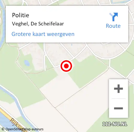 Locatie op kaart van de 112 melding: Politie Veghel, De Scheifelaar op 11 oktober 2024 12:27