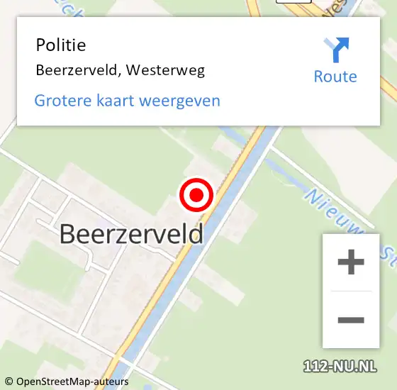 Locatie op kaart van de 112 melding: Politie Beerzerveld, Westerweg op 11 oktober 2024 12:28