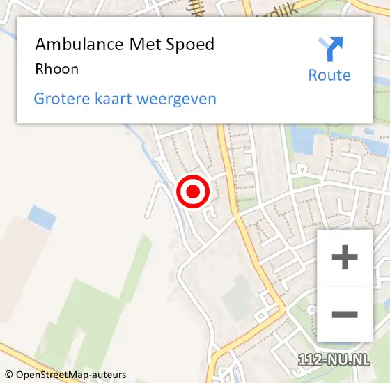 Locatie op kaart van de 112 melding: Ambulance Met Spoed Naar Rhoon op 11 oktober 2024 12:28