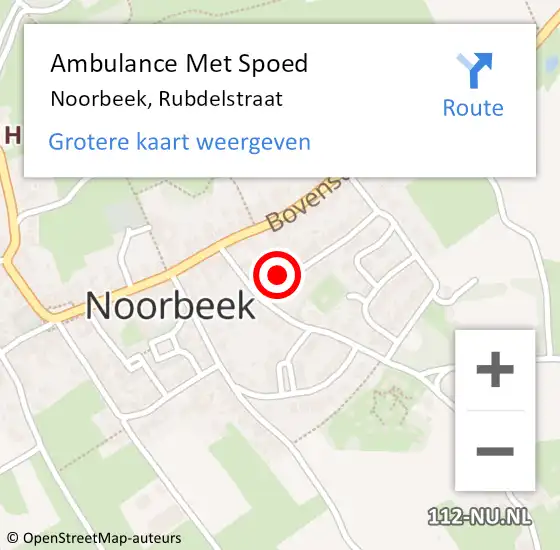 Locatie op kaart van de 112 melding: Ambulance Met Spoed Naar Noorbeek, Rubdelstraat op 18 oktober 2013 13:44