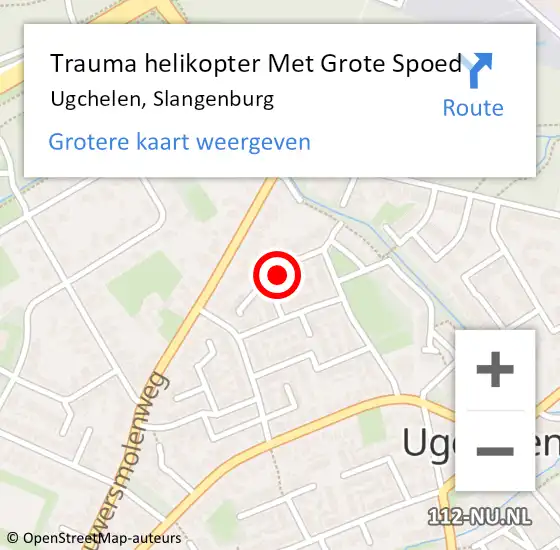 Locatie op kaart van de 112 melding: Trauma helikopter Met Grote Spoed Naar Ugchelen, Slangenburg op 11 oktober 2024 14:28