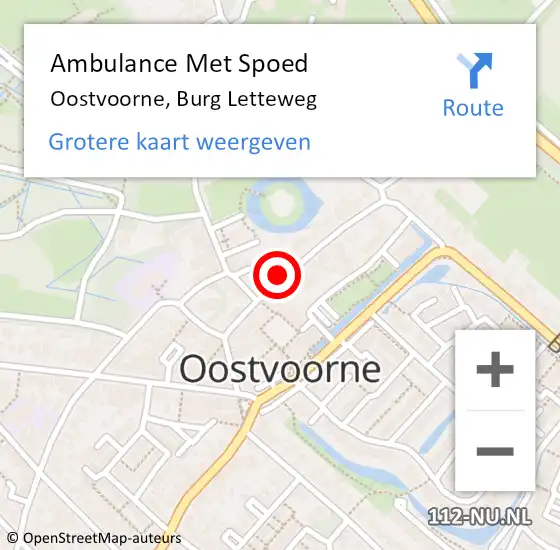 Locatie op kaart van de 112 melding: Ambulance Met Spoed Naar Oostvoorne, Burg Letteweg op 11 oktober 2024 14:43