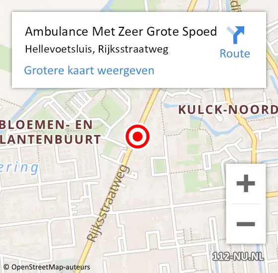 Locatie op kaart van de 112 melding: Ambulance Met Zeer Grote Spoed Naar Hellevoetsluis, Rijksstraatweg op 11 oktober 2024 14:59