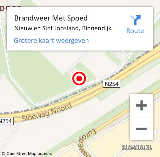 Locatie op kaart van de 112 melding: Brandweer Met Spoed Naar Nieuw en Sint Joosland, Binnendijk op 11 oktober 2024 15:02