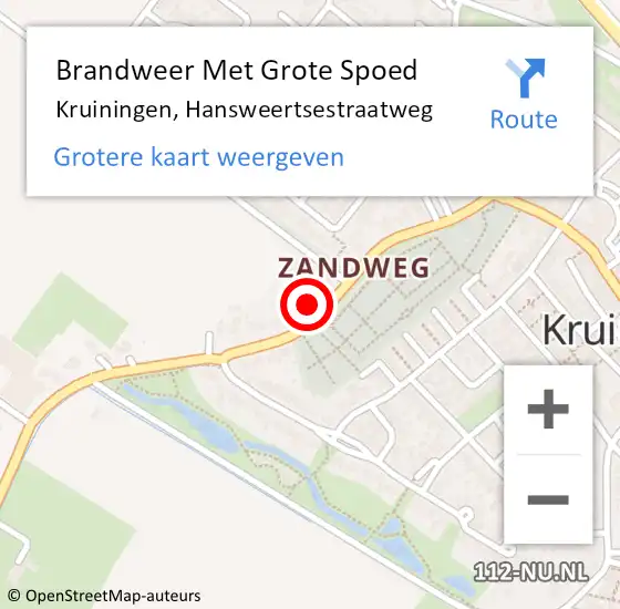 Locatie op kaart van de 112 melding: Brandweer Met Grote Spoed Naar Kruiningen, Hansweertsestraatweg op 11 oktober 2024 15:30