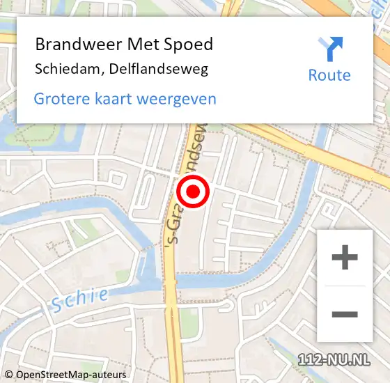 Locatie op kaart van de 112 melding: Brandweer Met Spoed Naar Schiedam, Delflandseweg op 11 oktober 2024 15:40