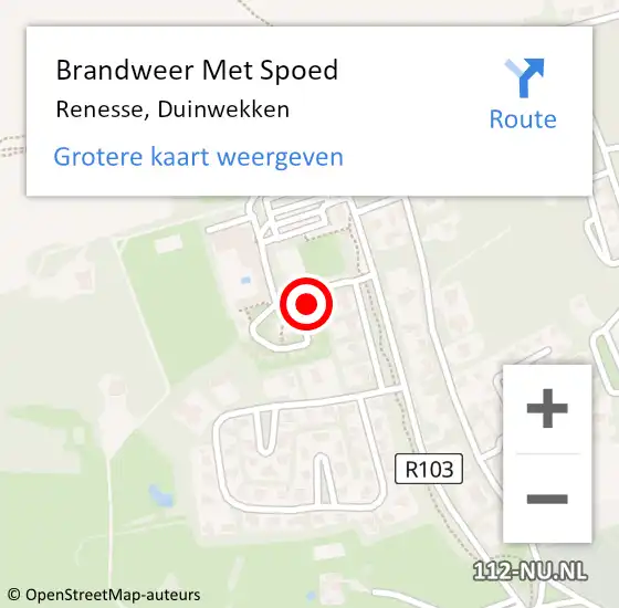 Locatie op kaart van de 112 melding: Brandweer Met Spoed Naar Renesse, Duinwekken op 11 oktober 2024 15:50