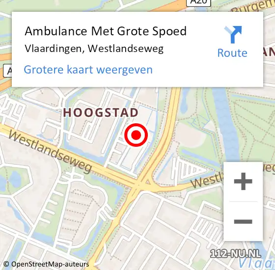 Locatie op kaart van de 112 melding: Ambulance Met Grote Spoed Naar Vlaardingen, Westlandseweg op 11 oktober 2024 16:32