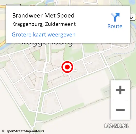 Locatie op kaart van de 112 melding: Brandweer Met Spoed Naar Kraggenburg, Zuidermeent op 11 oktober 2024 16:49