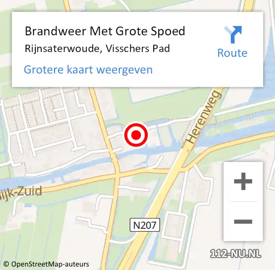 Locatie op kaart van de 112 melding: Brandweer Met Grote Spoed Naar Rijnsaterwoude, Visschers Pad op 11 oktober 2024 17:03