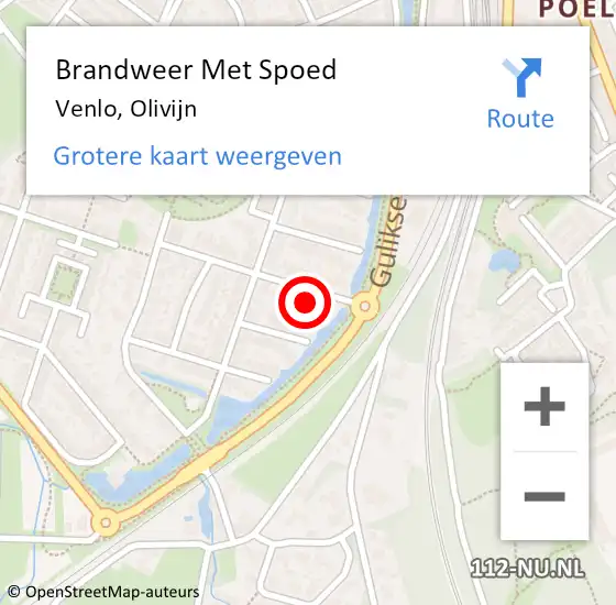 Locatie op kaart van de 112 melding: Brandweer Met Spoed Naar Venlo, Olivijn op 11 oktober 2024 17:04