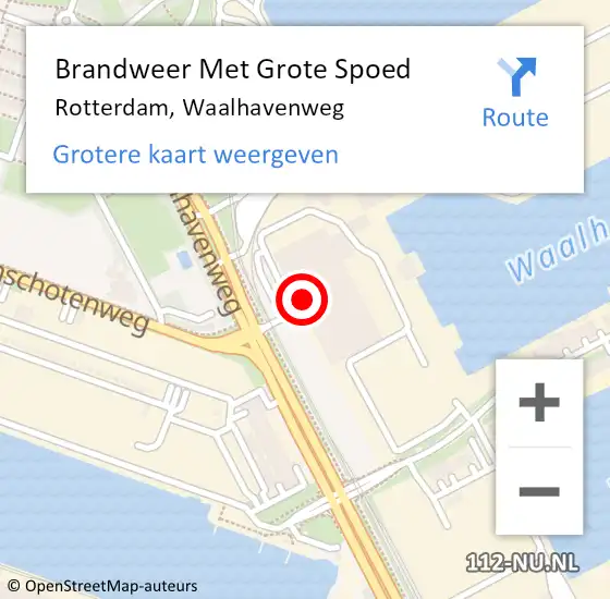 Locatie op kaart van de 112 melding: Brandweer Met Grote Spoed Naar Rotterdam, Waalhavenweg op 11 oktober 2024 17:06