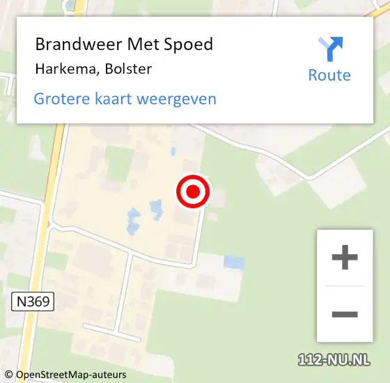 Locatie op kaart van de 112 melding: Brandweer Met Spoed Naar Harkema, Bolster op 11 oktober 2024 17:15