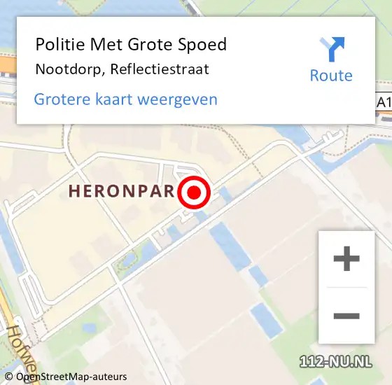 Locatie op kaart van de 112 melding: Politie Met Grote Spoed Naar Nootdorp, Reflectiestraat op 11 oktober 2024 17:19