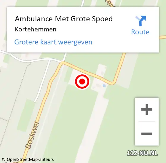 Locatie op kaart van de 112 melding: Ambulance Met Grote Spoed Naar Kortehemmen op 11 oktober 2024 17:35