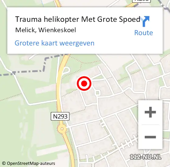 Locatie op kaart van de 112 melding: Trauma helikopter Met Grote Spoed Naar Melick, Wienkeskoel op 11 oktober 2024 17:57