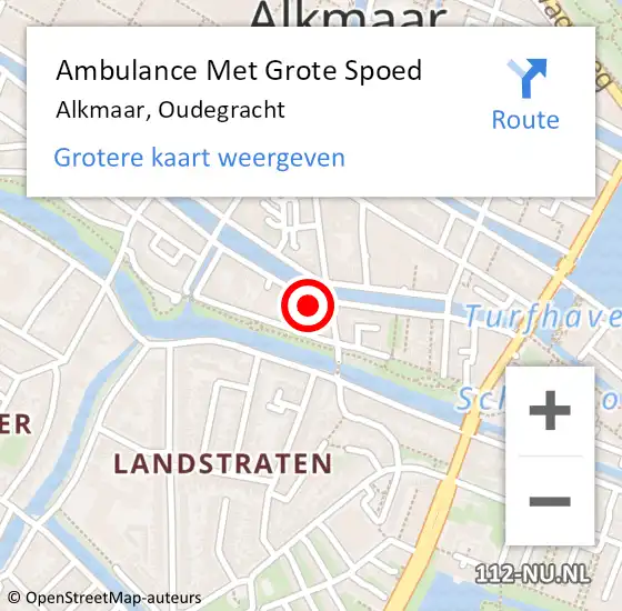 Locatie op kaart van de 112 melding: Ambulance Met Grote Spoed Naar Alkmaar, Oudegracht op 11 oktober 2024 17:59