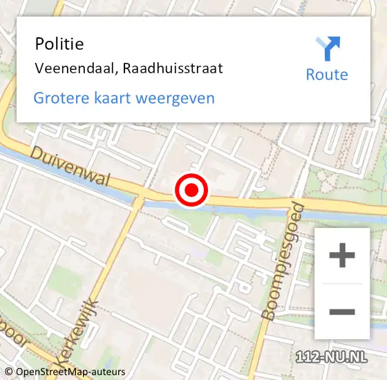 Locatie op kaart van de 112 melding: Politie Veenendaal, Raadhuisstraat op 11 oktober 2024 18:51