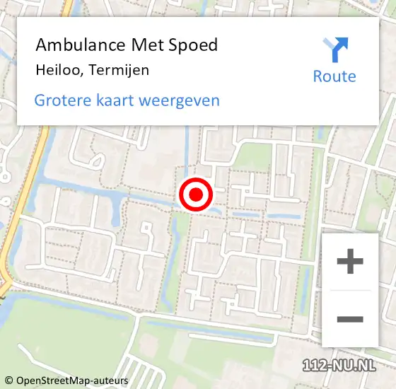 Locatie op kaart van de 112 melding: Ambulance Met Spoed Naar Heiloo, Termijen op 11 oktober 2024 19:47