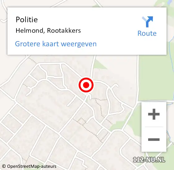 Locatie op kaart van de 112 melding: Politie Helmond, Rootakkers op 11 oktober 2024 20:08