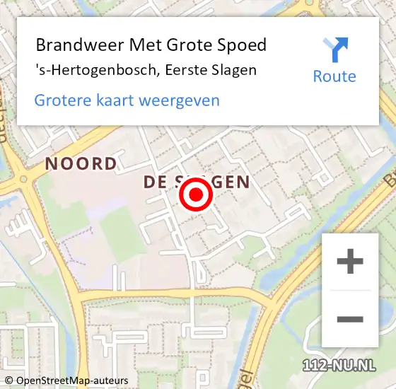 Locatie op kaart van de 112 melding: Brandweer Met Grote Spoed Naar 's-Hertogenbosch, Eerste Slagen op 11 oktober 2024 20:14