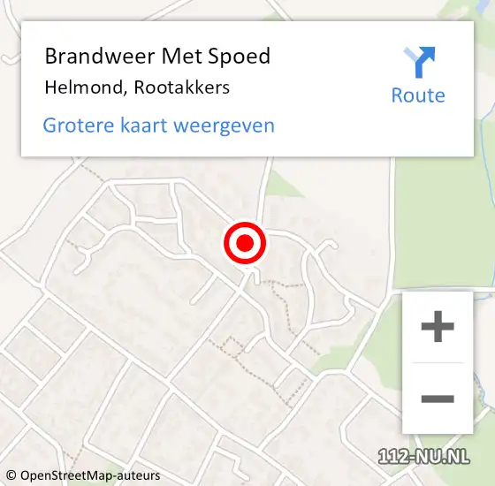 Locatie op kaart van de 112 melding: Brandweer Met Spoed Naar Helmond, Rootakkers op 11 oktober 2024 20:20