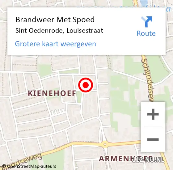 Locatie op kaart van de 112 melding: Brandweer Met Spoed Naar Sint Oedenrode, Louisestraat op 11 oktober 2024 20:41