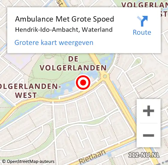 Locatie op kaart van de 112 melding: Ambulance Met Grote Spoed Naar Hendrik-Ido-Ambacht, Waterland op 11 oktober 2024 22:19