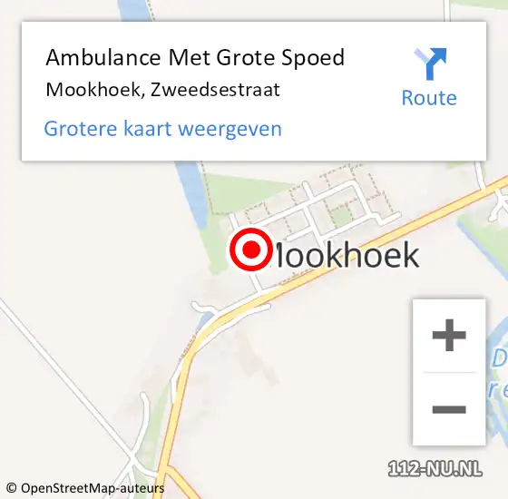 Locatie op kaart van de 112 melding: Ambulance Met Grote Spoed Naar Mookhoek, Zweedsestraat op 11 oktober 2024 22:46