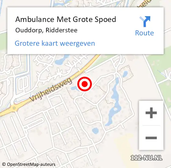 Locatie op kaart van de 112 melding: Ambulance Met Grote Spoed Naar Ouddorp, Ridderstee op 11 oktober 2024 23:09