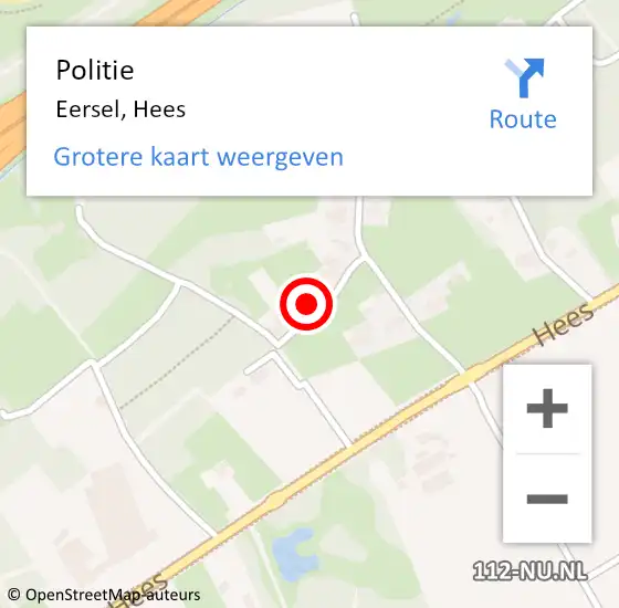 Locatie op kaart van de 112 melding: Politie Eersel, Hees op 11 oktober 2024 23:51