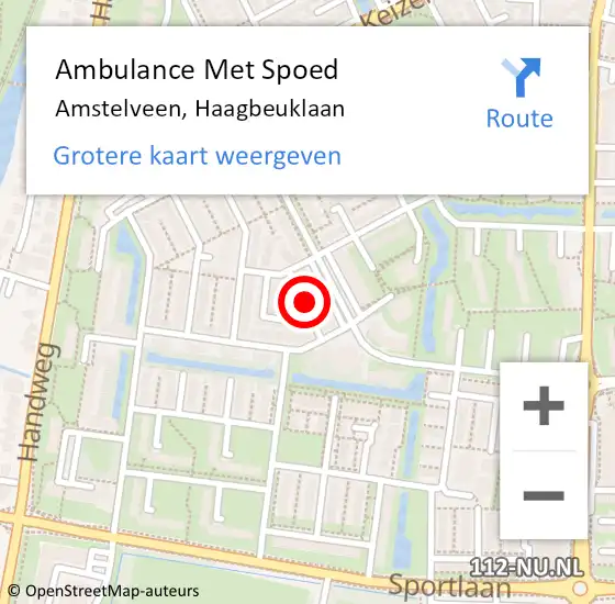 Locatie op kaart van de 112 melding: Ambulance Met Spoed Naar Amstelveen, Haagbeuklaan op 12 oktober 2024 01:43