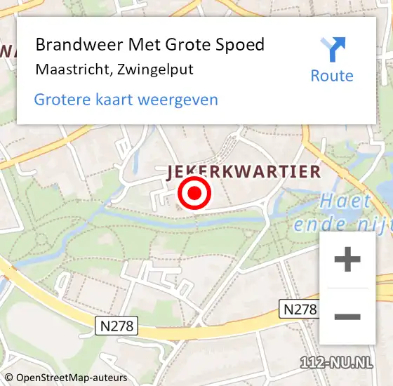 Locatie op kaart van de 112 melding: Brandweer Met Grote Spoed Naar Maastricht, Zwingelput op 12 oktober 2024 01:59