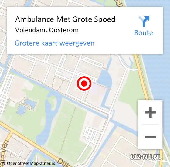 Locatie op kaart van de 112 melding: Ambulance Met Grote Spoed Naar Volendam, Oosterom op 12 oktober 2024 02:14