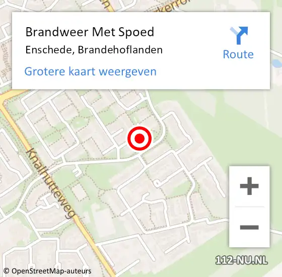 Locatie op kaart van de 112 melding: Brandweer Met Spoed Naar Enschede, Brandehoflanden op 12 oktober 2024 02:21