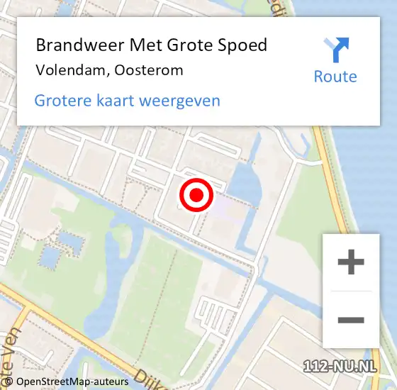 Locatie op kaart van de 112 melding: Brandweer Met Grote Spoed Naar Volendam, Oosterom op 12 oktober 2024 02:24