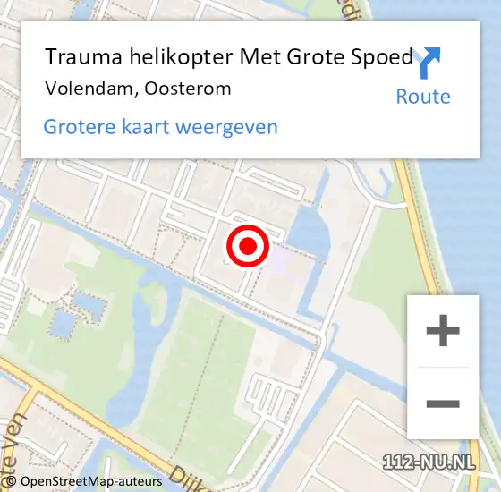 Locatie op kaart van de 112 melding: Trauma helikopter Met Grote Spoed Naar Volendam, Oosterom op 12 oktober 2024 02:26