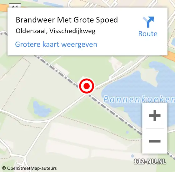 Locatie op kaart van de 112 melding: Brandweer Met Grote Spoed Naar Oldenzaal, Visschedijkweg op 12 oktober 2024 03:58