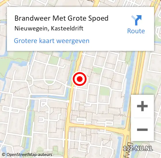 Locatie op kaart van de 112 melding: Brandweer Met Grote Spoed Naar Nieuwegein, Kasteeldrift op 12 oktober 2024 04:18