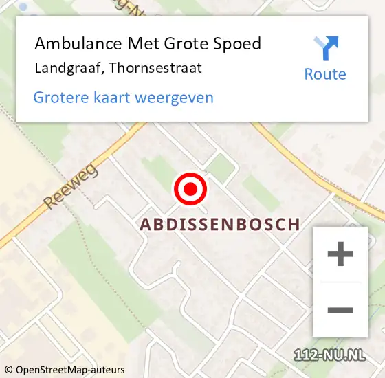 Locatie op kaart van de 112 melding: Ambulance Met Grote Spoed Naar Landgraaf, Thornsestraat op 23 oktober 2014 08:43