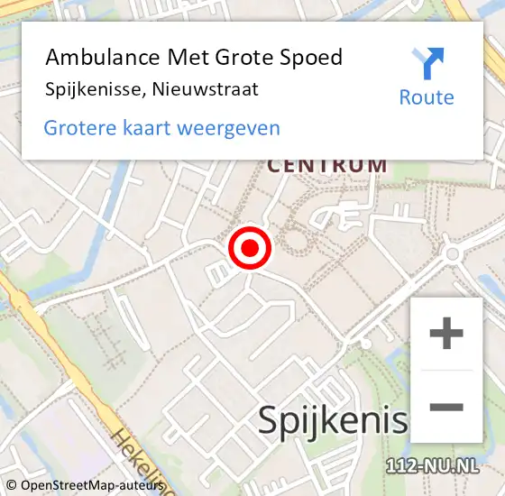 Locatie op kaart van de 112 melding: Ambulance Met Grote Spoed Naar Spijkenisse, Nieuwstraat op 12 oktober 2024 05:43