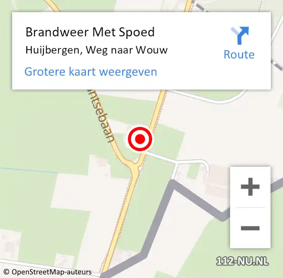 Locatie op kaart van de 112 melding: Brandweer Met Spoed Naar Huijbergen, Weg naar Wouw op 12 oktober 2024 08:25