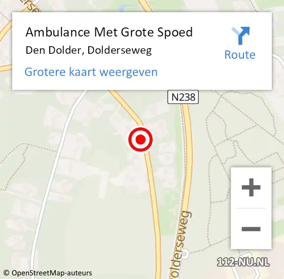 Locatie op kaart van de 112 melding: Ambulance Met Grote Spoed Naar Den Dolder, Dolderseweg op 23 oktober 2014 08:51