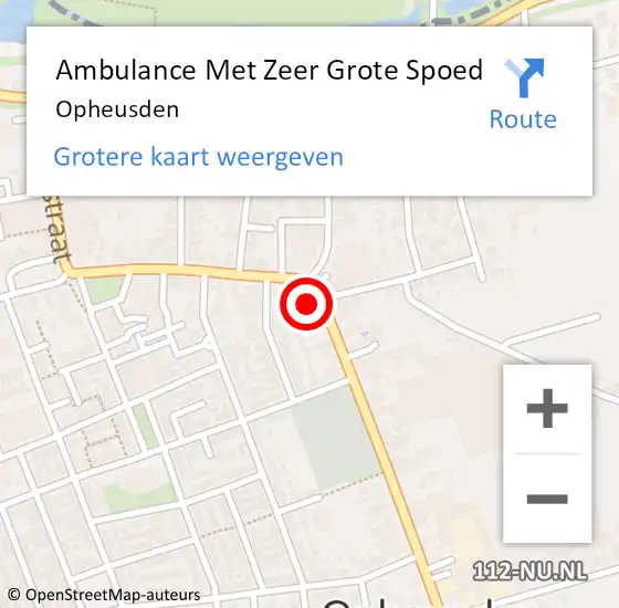 Locatie op kaart van de 112 melding: Ambulance Met Zeer Grote Spoed Naar Opheusden op 12 oktober 2024 08:34