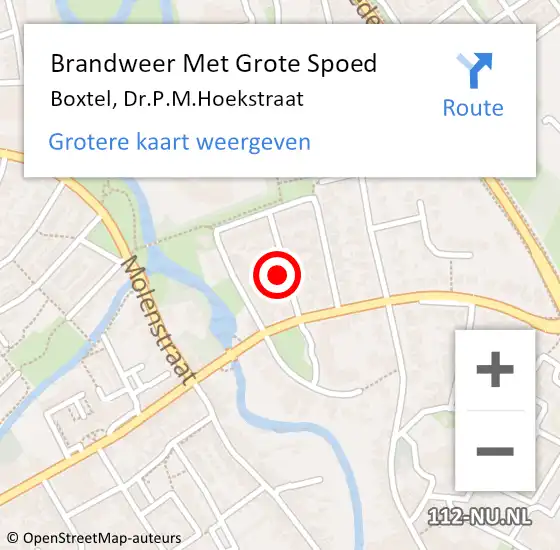 Locatie op kaart van de 112 melding: Brandweer Met Grote Spoed Naar Boxtel, Dr.P.M.Hoekstraat op 12 oktober 2024 09:01