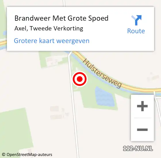 Locatie op kaart van de 112 melding: Brandweer Met Grote Spoed Naar Axel, Tweede Verkorting op 12 oktober 2024 10:08